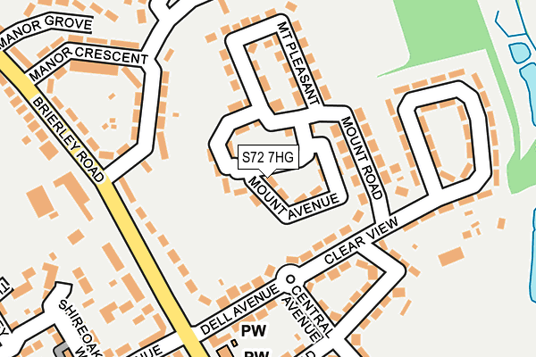 S72 7HG map - OS OpenMap – Local (Ordnance Survey)