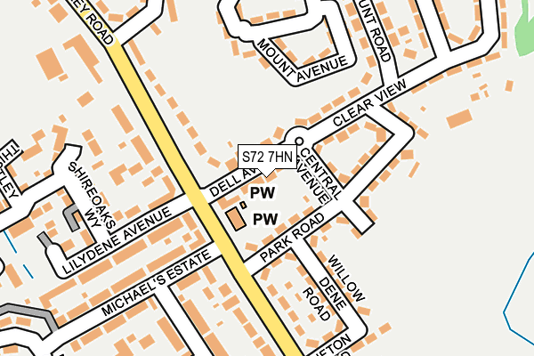 S72 7HN map - OS OpenMap – Local (Ordnance Survey)