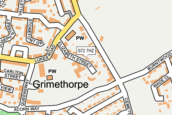 S72 7HZ map - OS OpenMap – Local (Ordnance Survey)