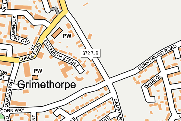 S72 7JB map - OS OpenMap – Local (Ordnance Survey)