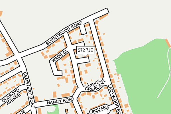 S72 7JE map - OS OpenMap – Local (Ordnance Survey)