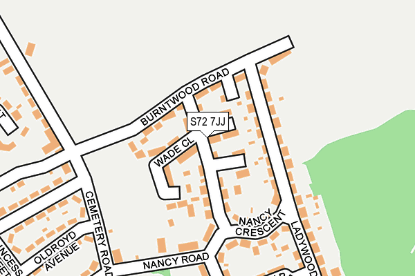 S72 7JJ map - OS OpenMap – Local (Ordnance Survey)