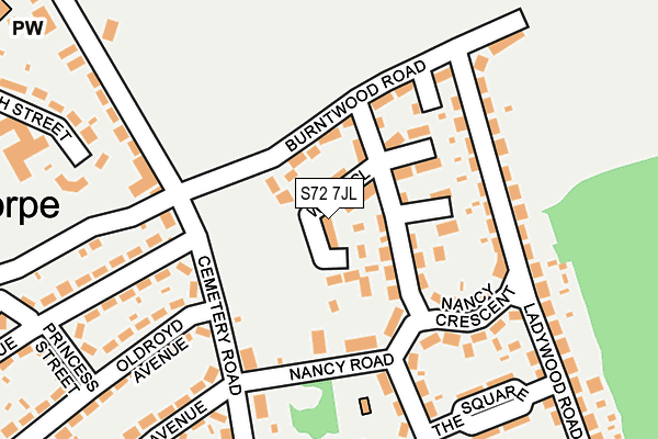 S72 7JL map - OS OpenMap – Local (Ordnance Survey)