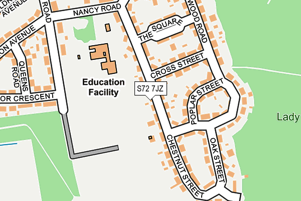 S72 7JZ map - OS OpenMap – Local (Ordnance Survey)