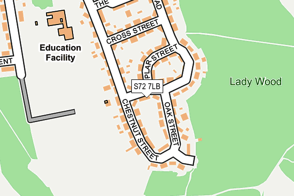 S72 7LB map - OS OpenMap – Local (Ordnance Survey)