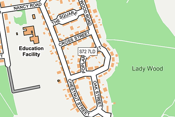 S72 7LD map - OS OpenMap – Local (Ordnance Survey)