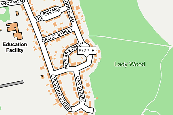 S72 7LE map - OS OpenMap – Local (Ordnance Survey)