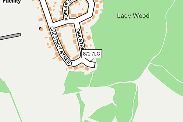 S72 7LG map - OS OpenMap – Local (Ordnance Survey)