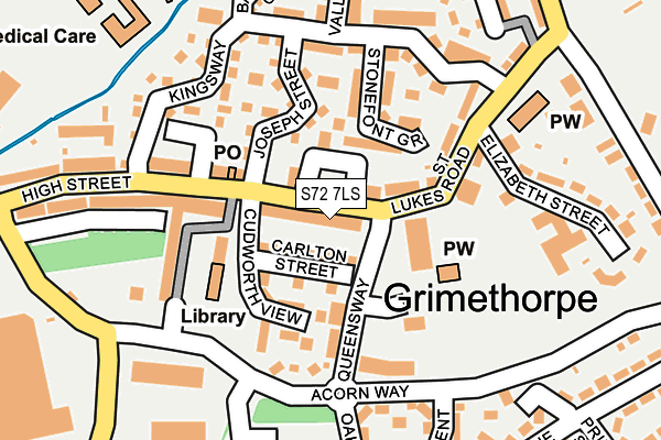 S72 7LS map - OS OpenMap – Local (Ordnance Survey)