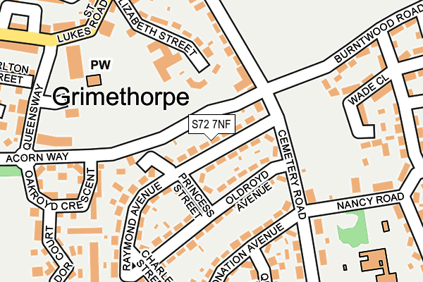 S72 7NF map - OS OpenMap – Local (Ordnance Survey)