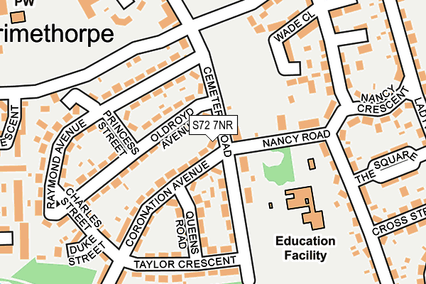 S72 7NR map - OS OpenMap – Local (Ordnance Survey)