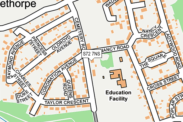 S72 7NS map - OS OpenMap – Local (Ordnance Survey)