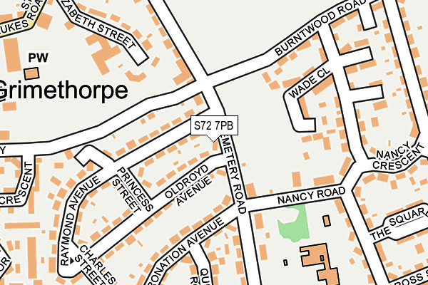 S72 7PB map - OS OpenMap – Local (Ordnance Survey)