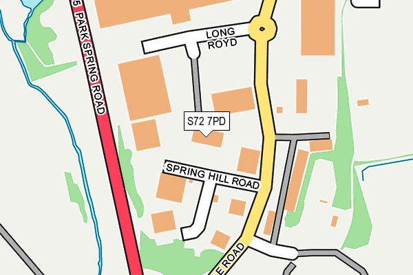 S72 7PD map - OS OpenMap – Local (Ordnance Survey)