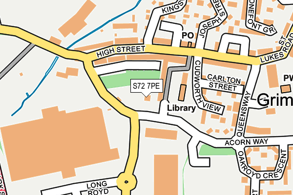 S72 7PE map - OS OpenMap – Local (Ordnance Survey)