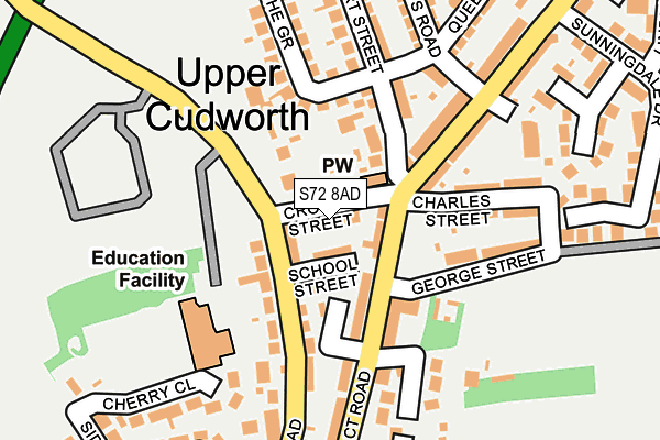 S72 8AD map - OS OpenMap – Local (Ordnance Survey)