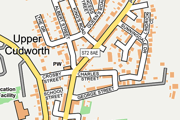 S72 8AE map - OS OpenMap – Local (Ordnance Survey)