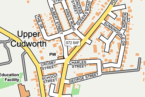 S72 8AF map - OS OpenMap – Local (Ordnance Survey)