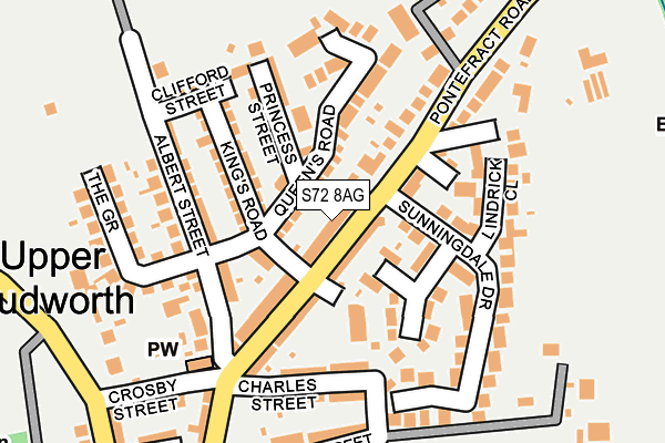 S72 8AG map - OS OpenMap – Local (Ordnance Survey)