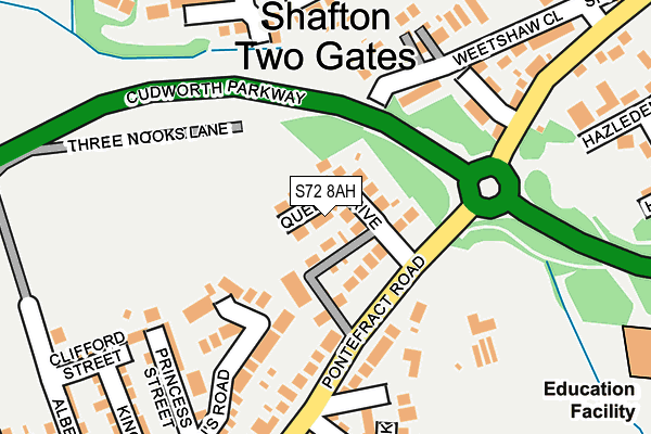 S72 8AH map - OS OpenMap – Local (Ordnance Survey)