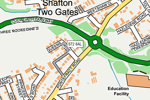 S72 8AL map - OS OpenMap – Local (Ordnance Survey)