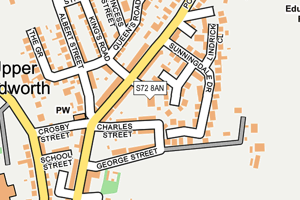 S72 8AN map - OS OpenMap – Local (Ordnance Survey)