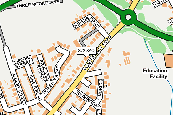 S72 8AQ map - OS OpenMap – Local (Ordnance Survey)