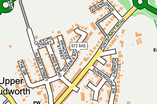 S72 8AS map - OS OpenMap – Local (Ordnance Survey)