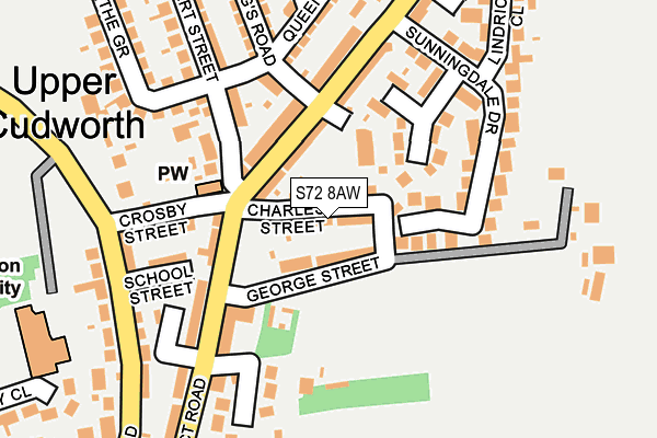 S72 8AW map - OS OpenMap – Local (Ordnance Survey)