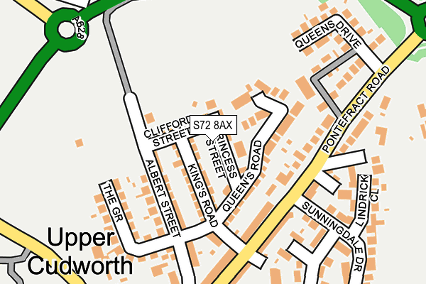 S72 8AX map - OS OpenMap – Local (Ordnance Survey)