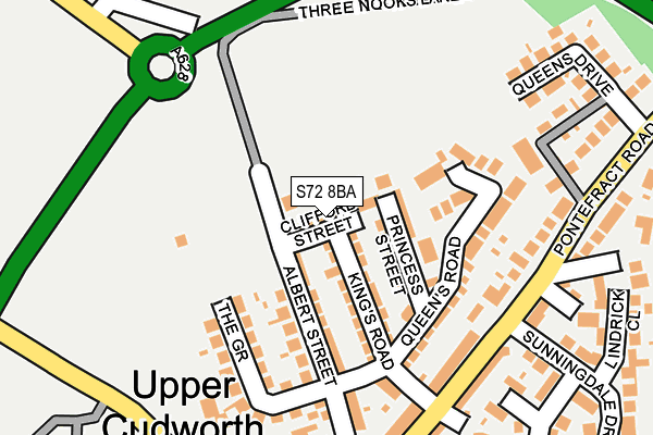 S72 8BA map - OS OpenMap – Local (Ordnance Survey)
