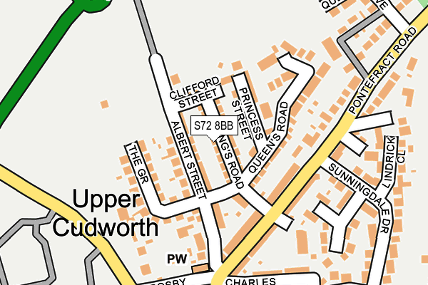 S72 8BB map - OS OpenMap – Local (Ordnance Survey)