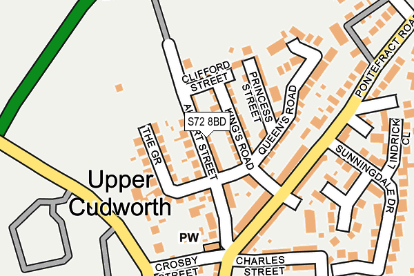 S72 8BD map - OS OpenMap – Local (Ordnance Survey)