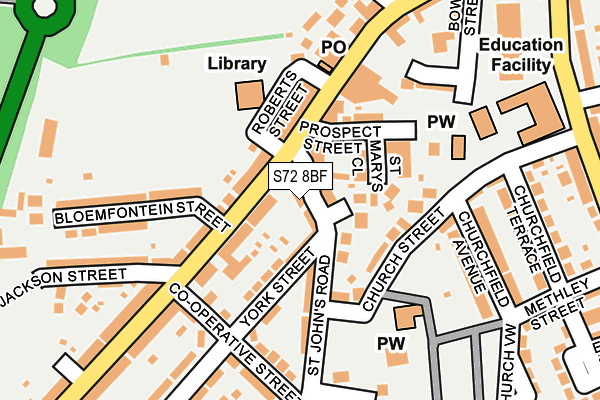 S72 8BF map - OS OpenMap – Local (Ordnance Survey)