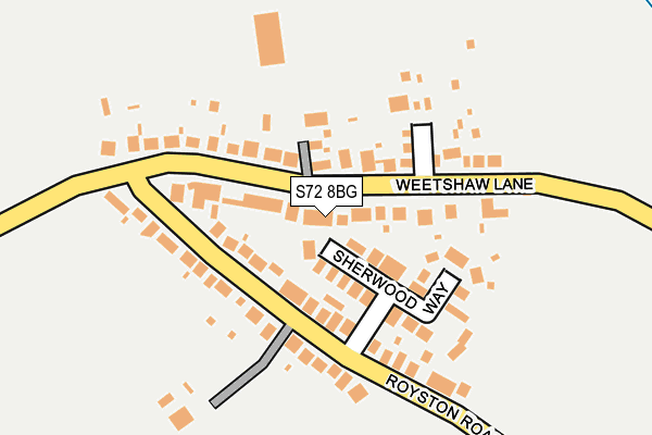 S72 8BG map - OS OpenMap – Local (Ordnance Survey)