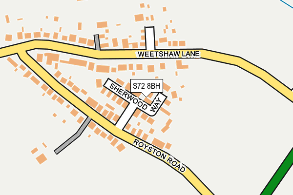 S72 8BH map - OS OpenMap – Local (Ordnance Survey)