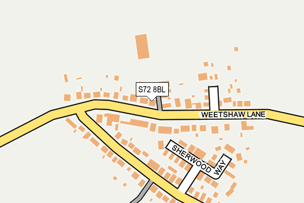 S72 8BL map - OS OpenMap – Local (Ordnance Survey)