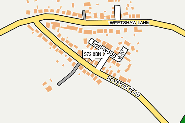 S72 8BN map - OS OpenMap – Local (Ordnance Survey)