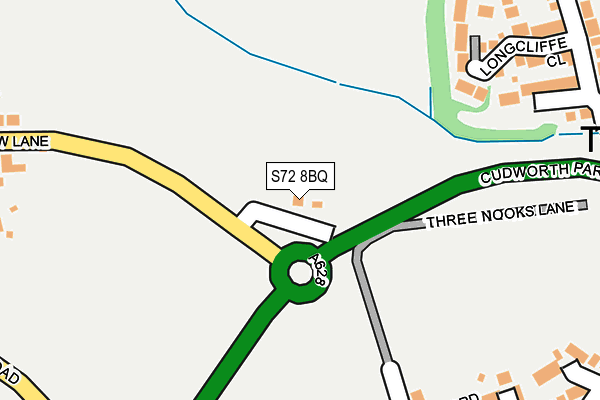 S72 8BQ map - OS OpenMap – Local (Ordnance Survey)