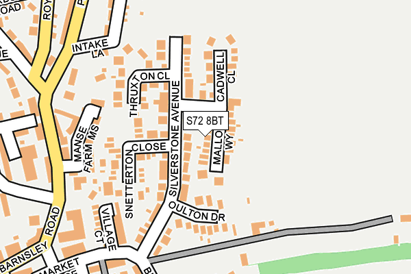 S72 8BT map - OS OpenMap – Local (Ordnance Survey)