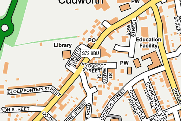 S72 8BU map - OS OpenMap – Local (Ordnance Survey)