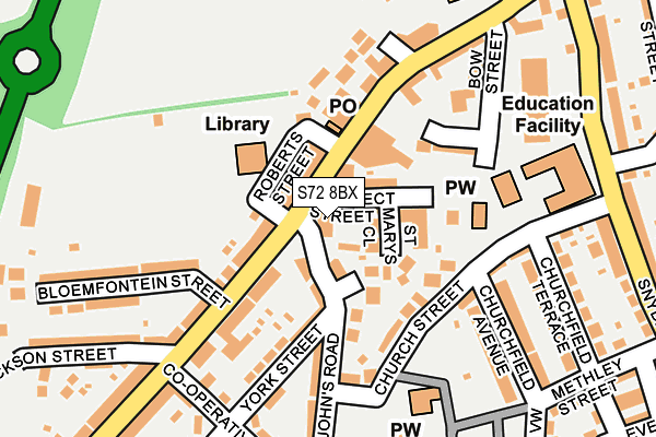 S72 8BX map - OS OpenMap – Local (Ordnance Survey)