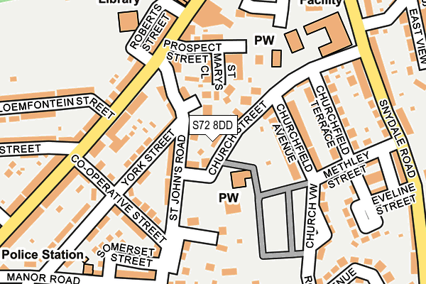 S72 8DD map - OS OpenMap – Local (Ordnance Survey)