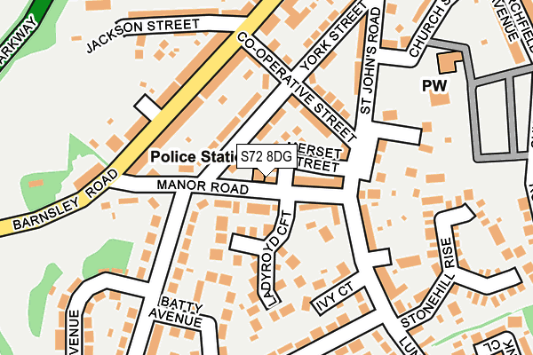 S72 8DG map - OS OpenMap – Local (Ordnance Survey)