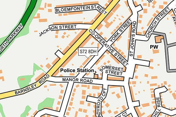 S72 8DH map - OS OpenMap – Local (Ordnance Survey)