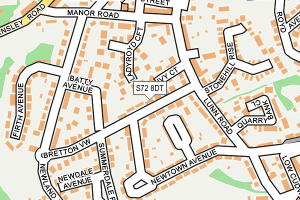 S72 8DT map - OS OpenMap – Local (Ordnance Survey)