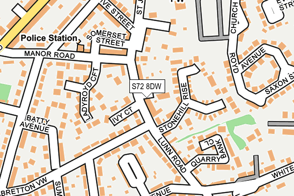 S72 8DW map - OS OpenMap – Local (Ordnance Survey)