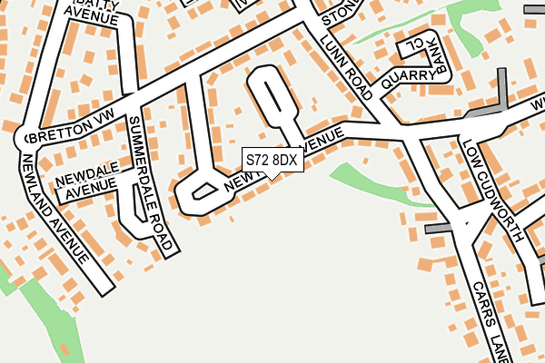 S72 8DX map - OS OpenMap – Local (Ordnance Survey)