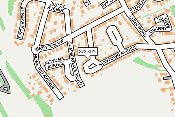 S72 8DY map - OS OpenMap – Local (Ordnance Survey)