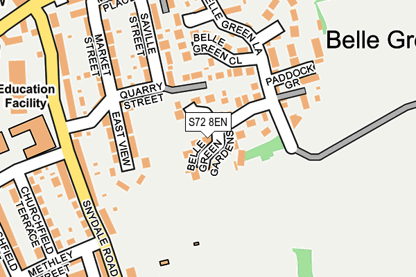 S72 8EN map - OS OpenMap – Local (Ordnance Survey)